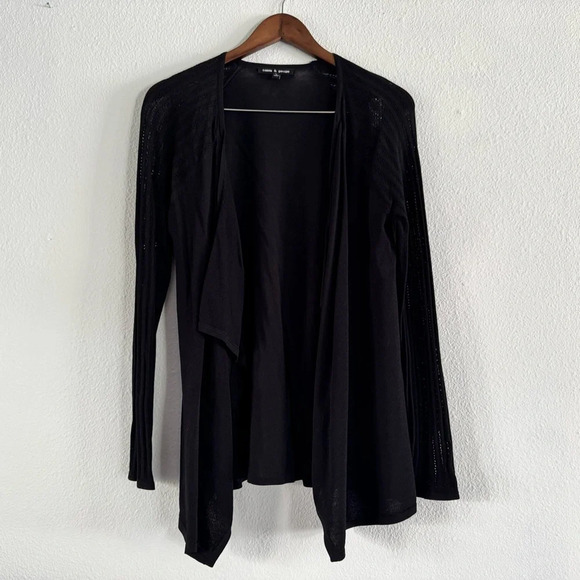 Drape Collar Staple Cardigan Sweater Layering Open Knit Open Front Medium - Picture 10 of 10